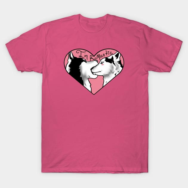 I'm Romantic Husky Love in a Heart T-Shirt by Art Additive